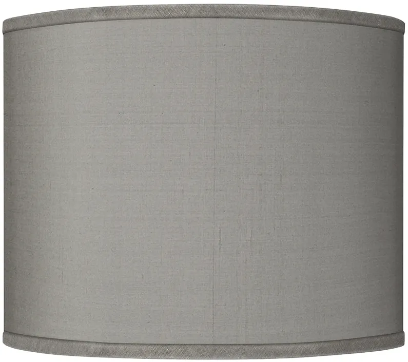 Possini Euro Gray Faux Silk Drum Lamp Shade 14x14x11 (Spider)