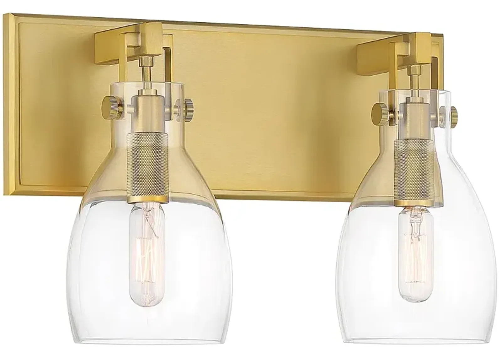 Tiberia 13 3/4" Wide Soft Brass 2-Light Bath Light