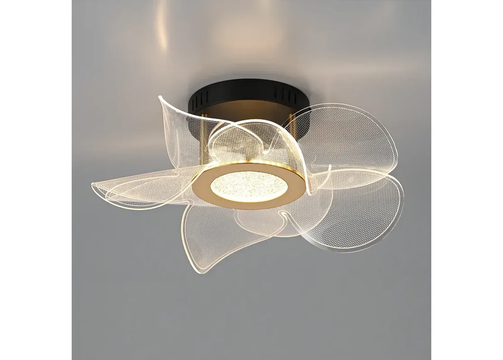 Possini Euro Etherea 16" Modern Black and Gold LED Ceiling Light