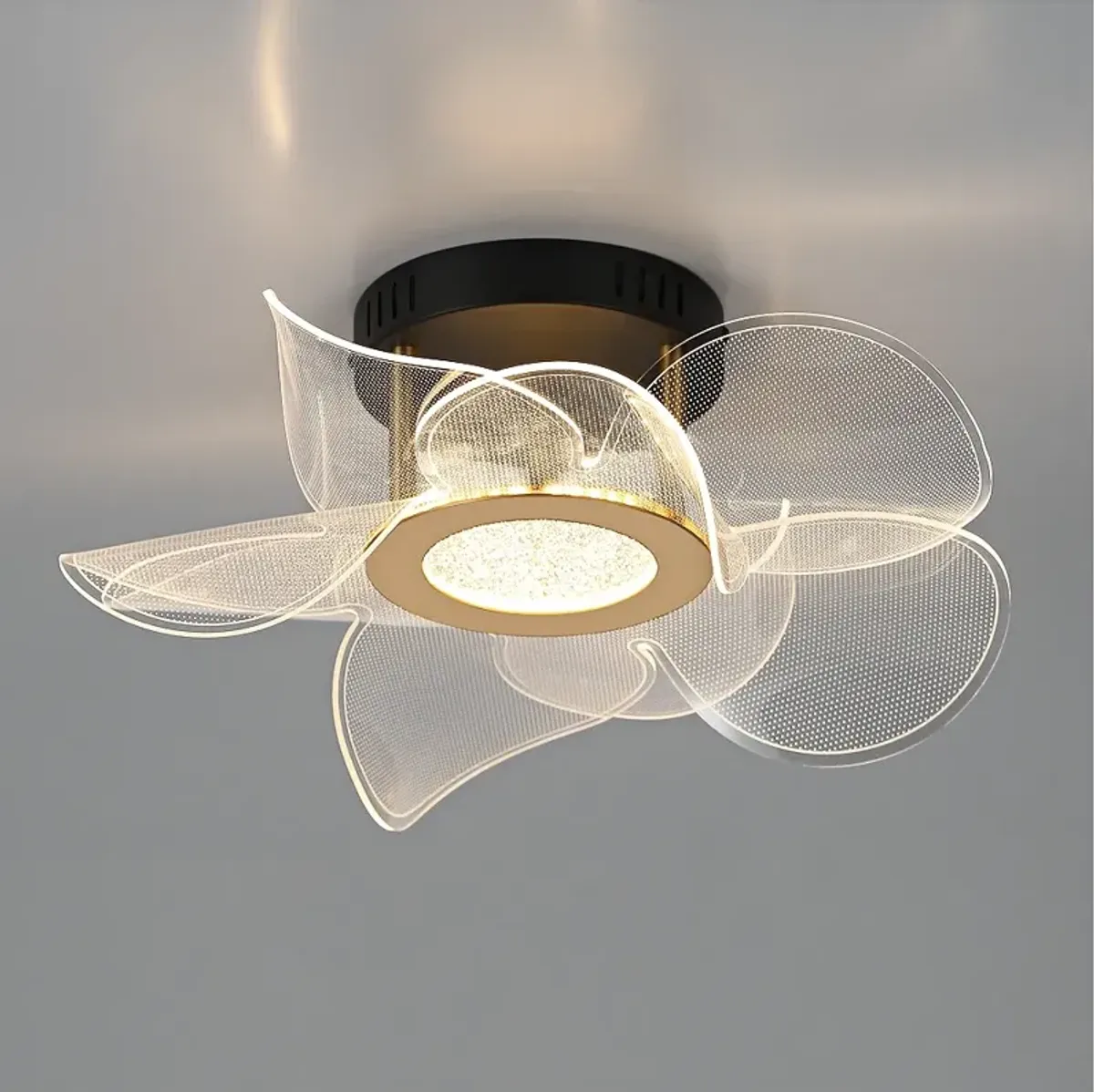 Possini Euro Etherea 16" Modern Black and Gold LED Ceiling Light