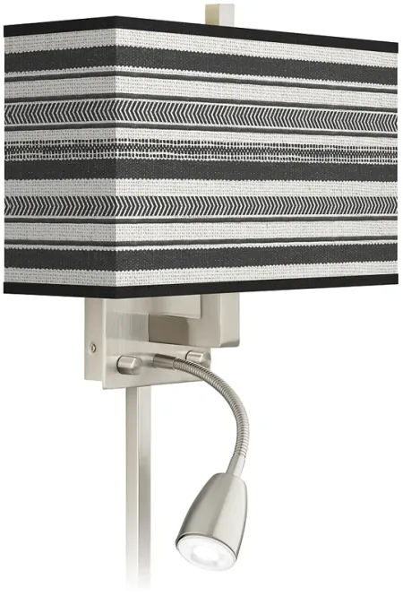Stripes Noir Giclee Glow LED Reading Light Plug-In Sconce