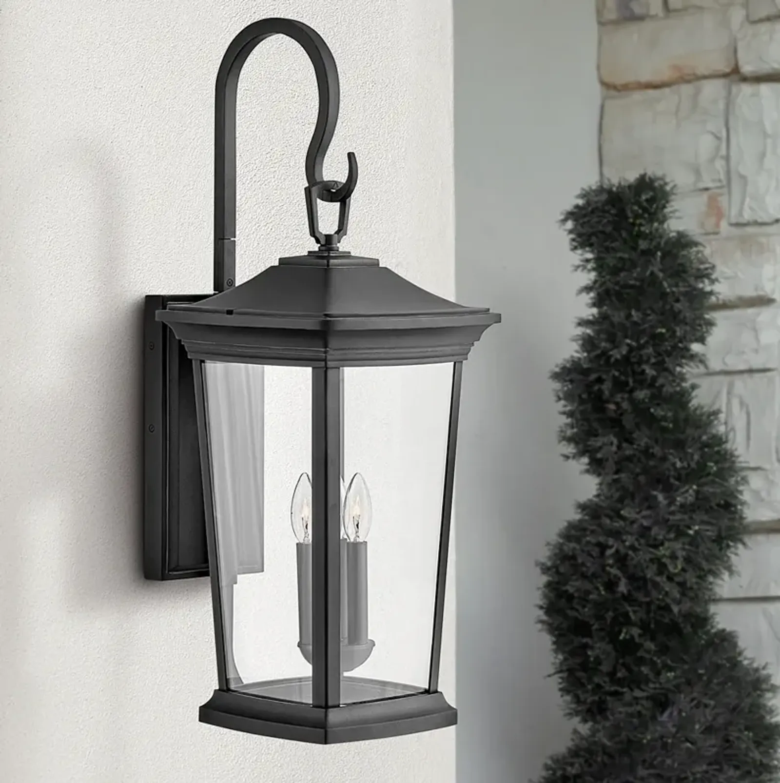 Bromley 30" High Museum Black 3-Light LED Outdoor Wall Light