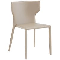 Divinia Light Gray Leather Stacking Side Chair
