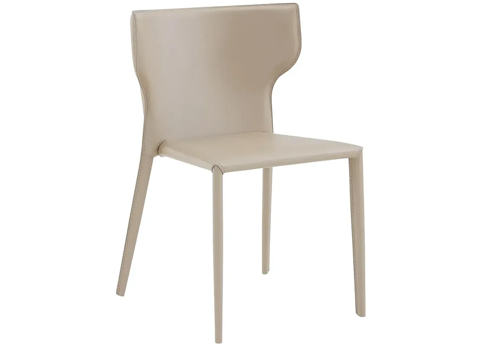 Divinia Light Gray Leather Stacking Side Chair