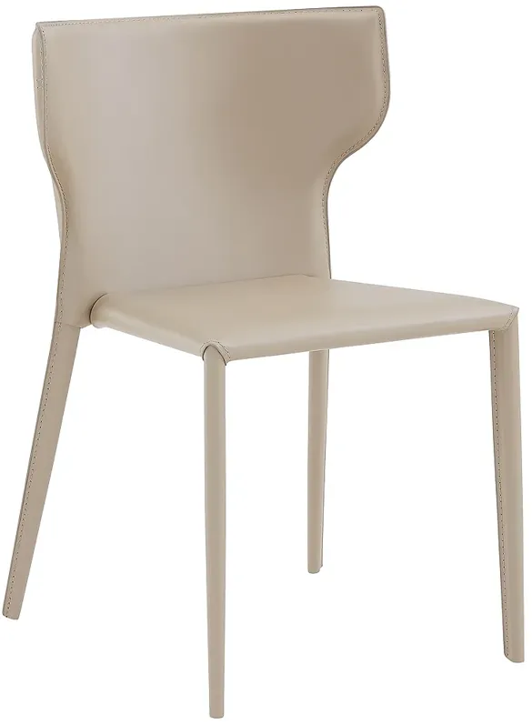 Divinia Light Gray Leather Stacking Side Chair