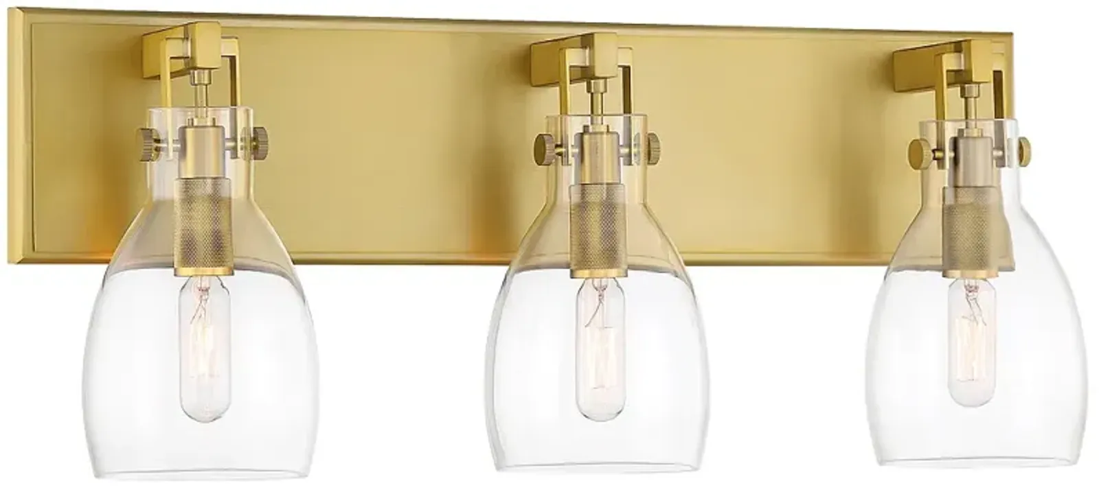 Tiberia 22" Wide Soft Brass 3-Light Bath Light