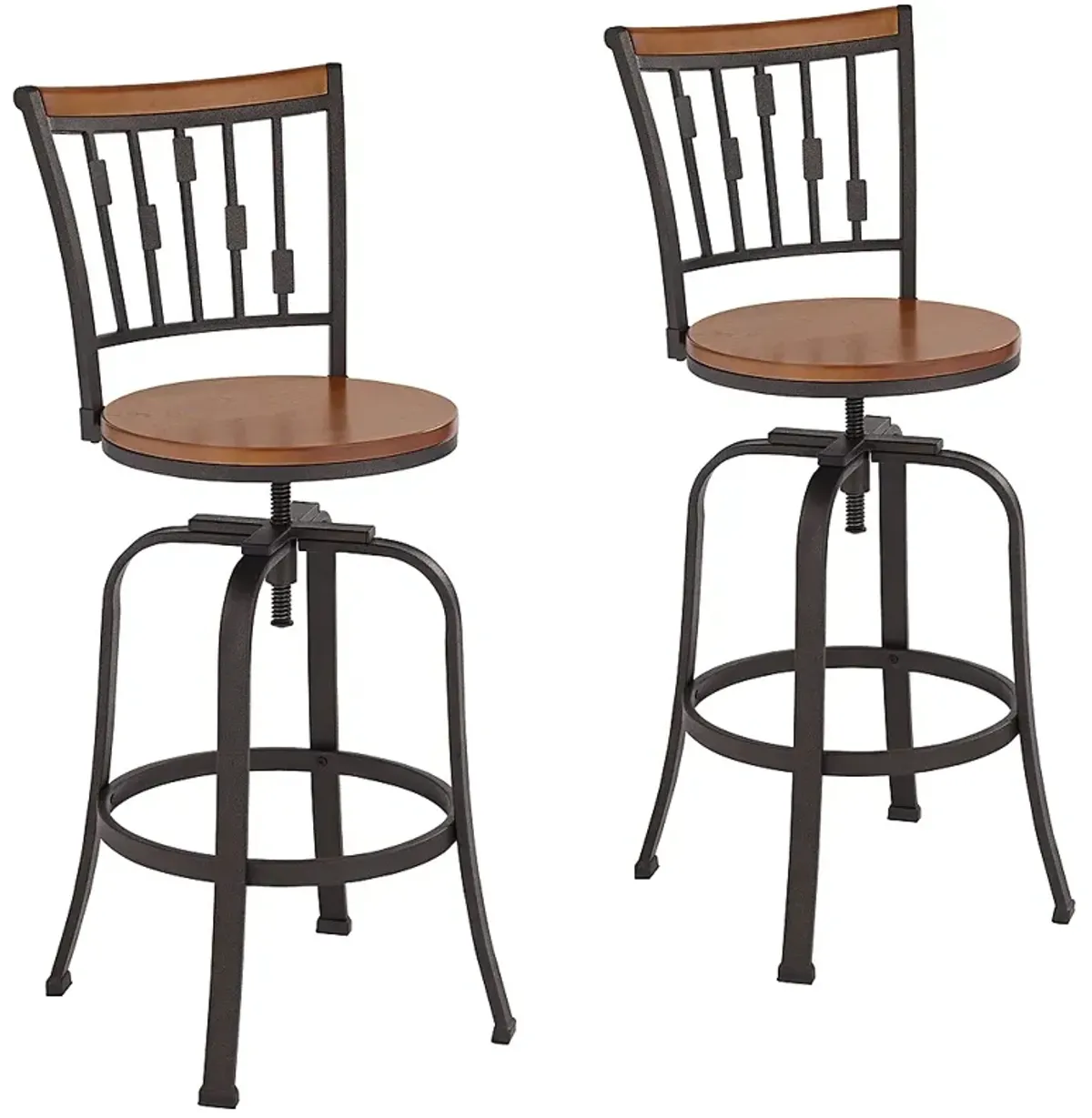 Rookery Hammered Bronze Swivel Adjustable Stools Set of 2
