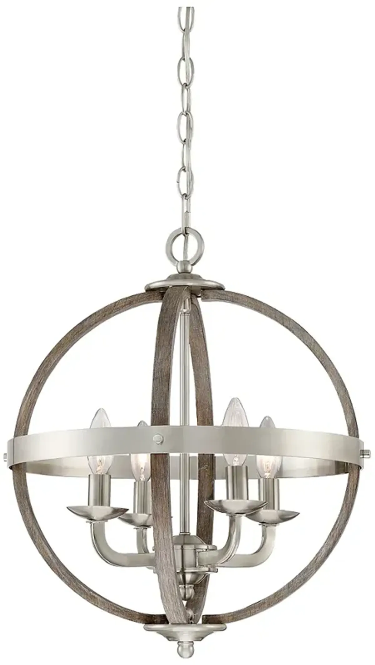 Fusion 4-Lt BN Farmhouse Orb Chandelier