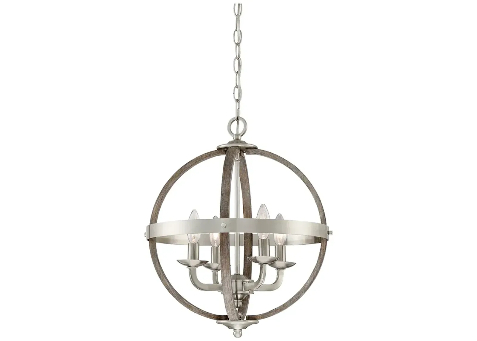 Fusion 4-Lt BN Farmhouse Orb Chandelier