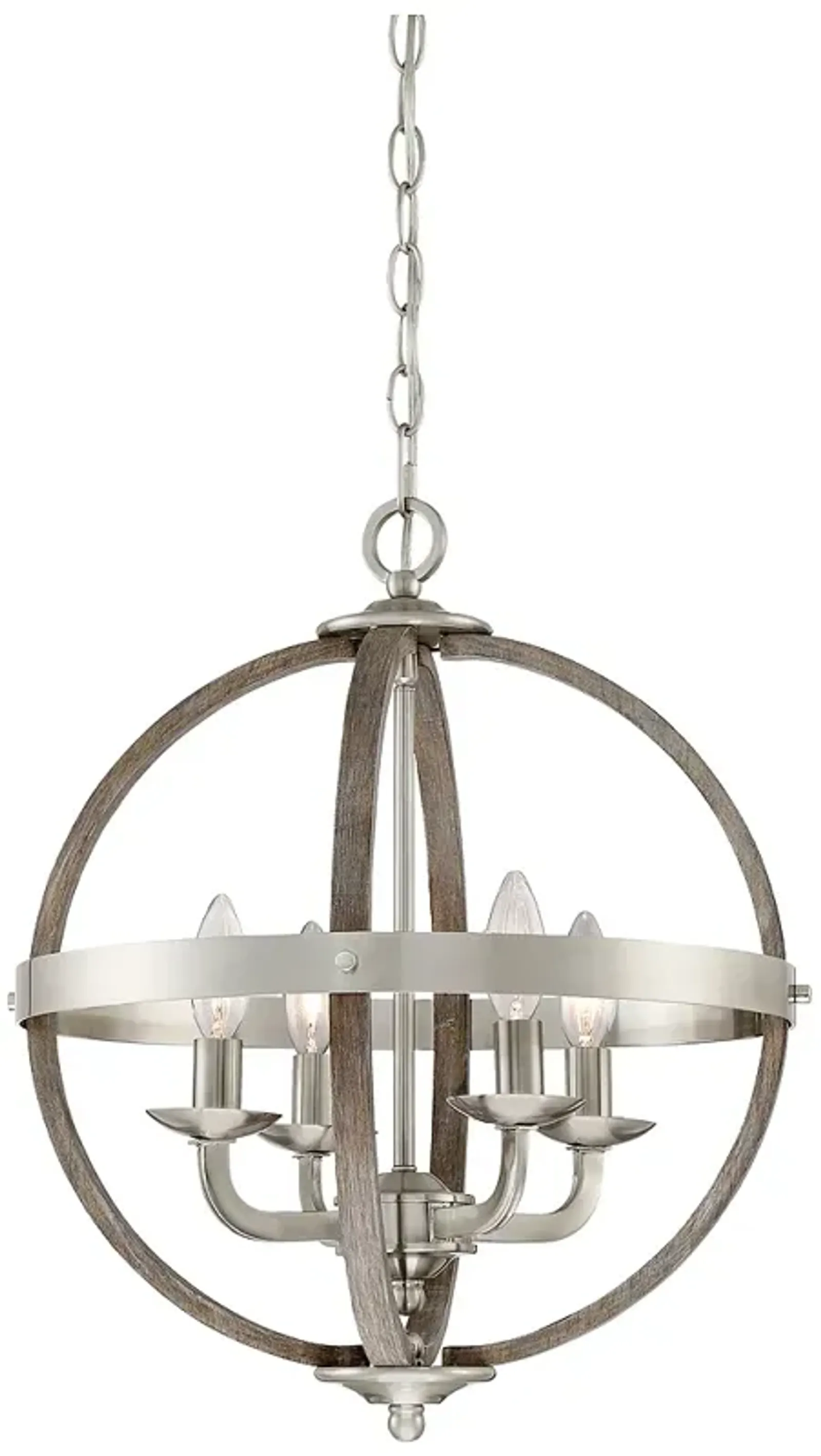 Fusion 4-Lt BN Farmhouse Orb Chandelier