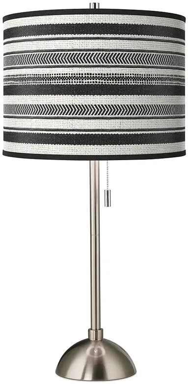 Giclee Glow 28" High Stripes Noir Brushed Nickel Table Lamp