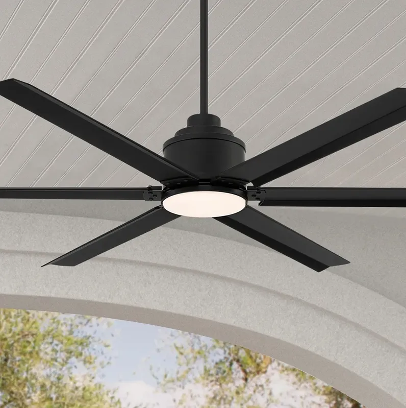 65" Ultra Breeze Matte Black LED Wet Rated Ceiling Fan with Remote