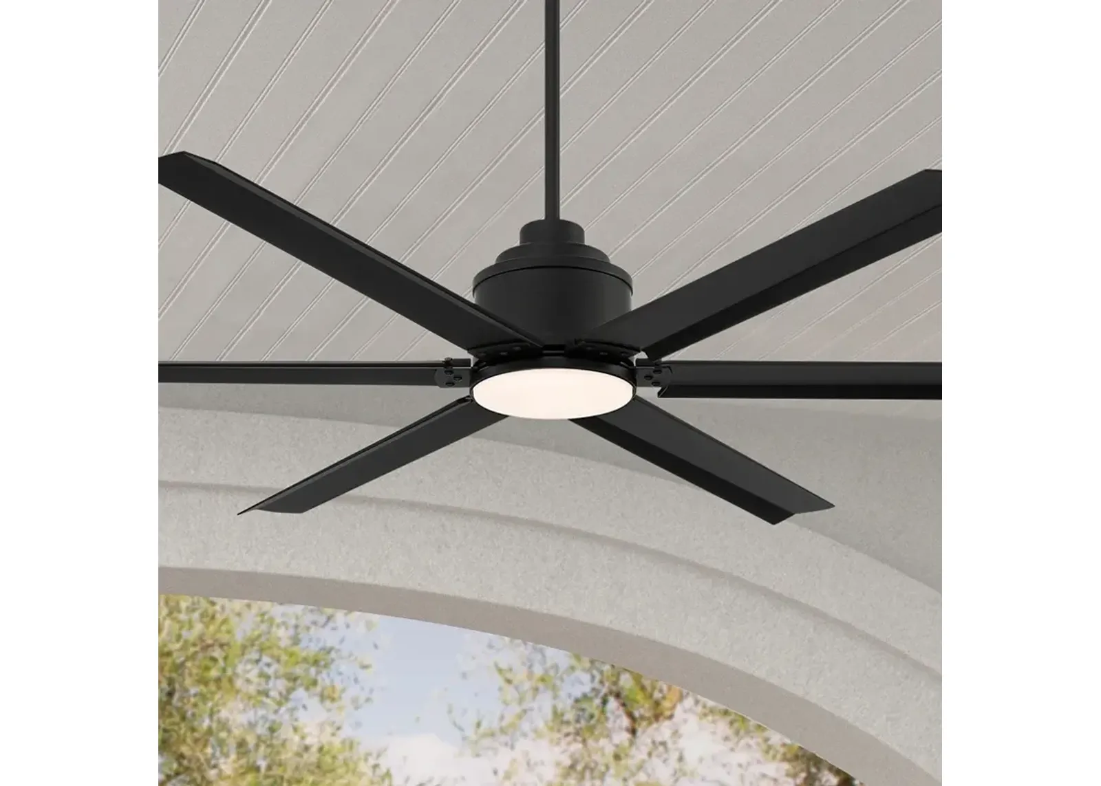 65" Ultra Breeze Matte Black LED Wet Rated Ceiling Fan with Remote