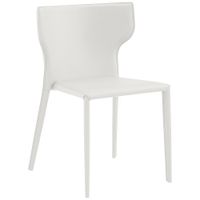 Divinia White Leather Stacking Side Chair