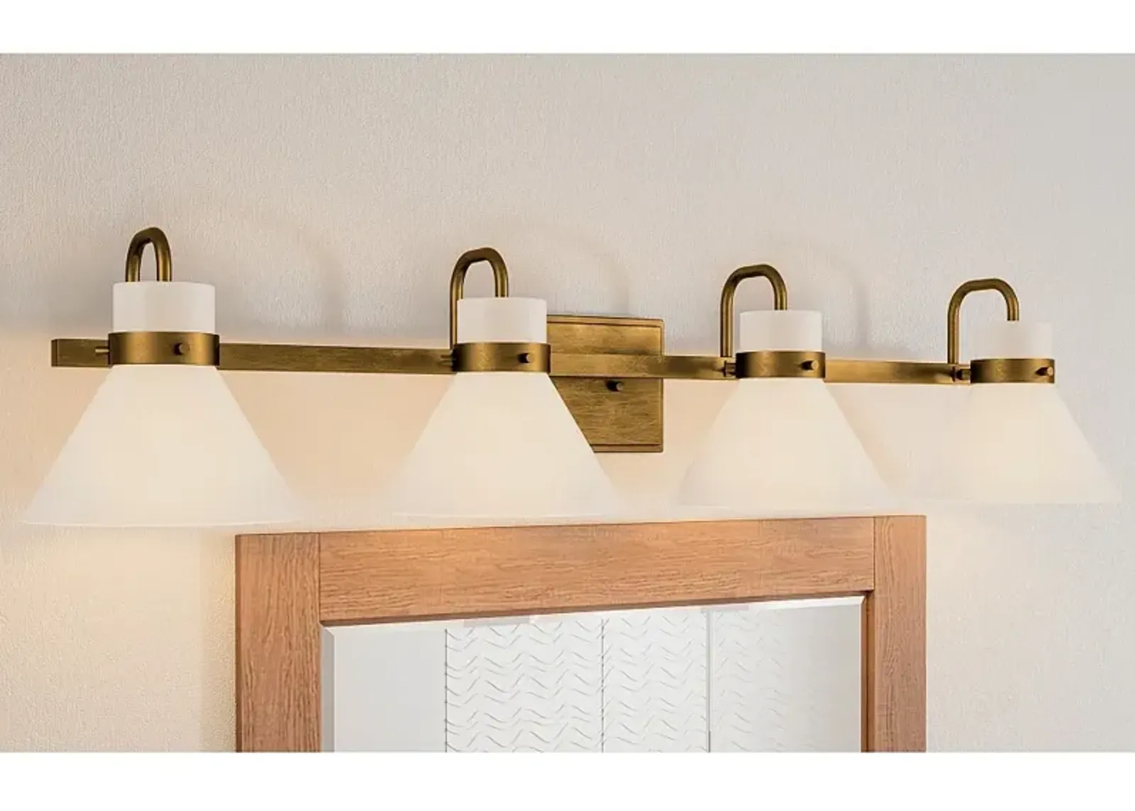 Quoizel Regency 35 1/2"W Weathered Brass 4-Light Bath Light