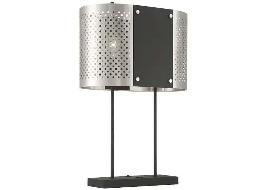 George Kovacs Noho by Robin Barron 2-Light Nickel and Black Table Lamp