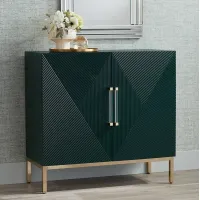 Saga 36" Wide Green and Gold 2-Door Accent Chest