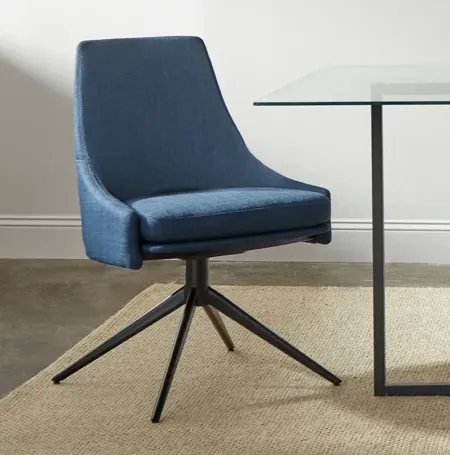 Signa Blue Fabric Swivel Side Chair