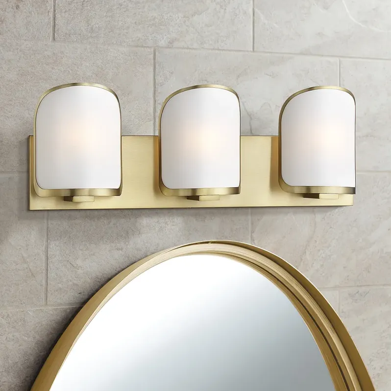 Bishop Crossing 24 1/2" Wide Soft Brass 3-Light Bath Light