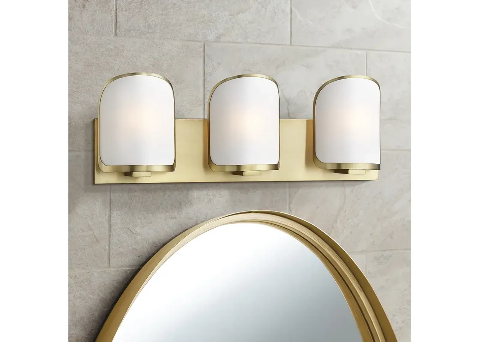 Bishop Crossing 24 1/2" Wide Soft Brass 3-Light Bath Light