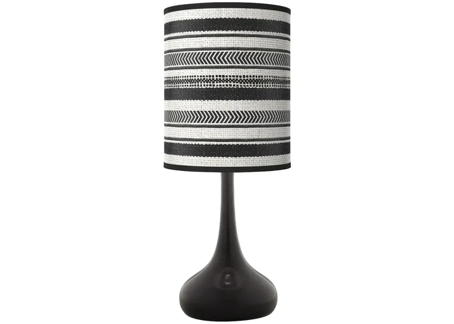 Giclee Glow Black Droplet 23 1/2" Stripes Noir Table Lamp