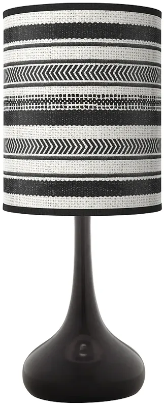 Giclee Glow Black Droplet 23 1/2" Stripes Noir Table Lamp