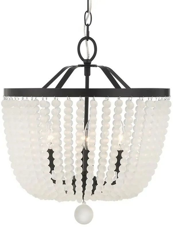 Rylee 4 Light Matte Black Chandelier Frosted Beads