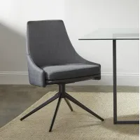 Signa Charcoal Fabric Swivel Side Chair