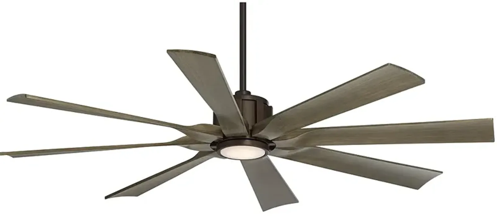 60" Possini Euro Defender Bronze Oak LED Ceiling Fan with Remote