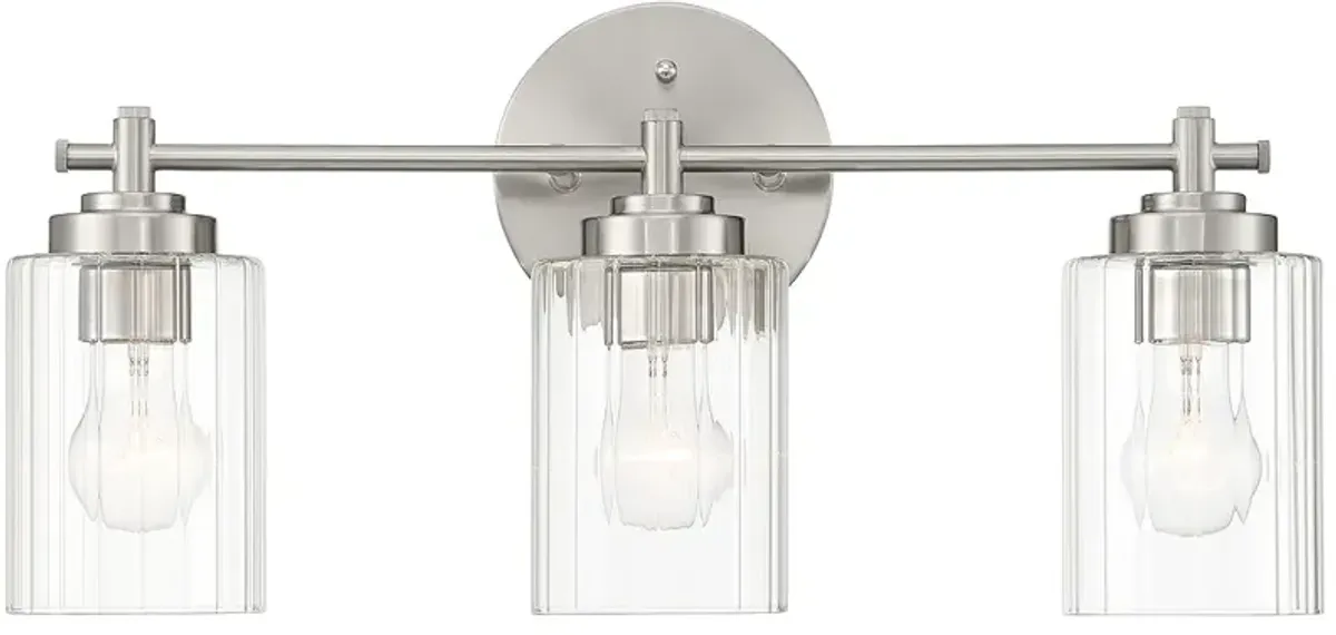 Possini Euro Elizabeth 21 3/4" Wide Brushed Nickel 3-Light Bath Light