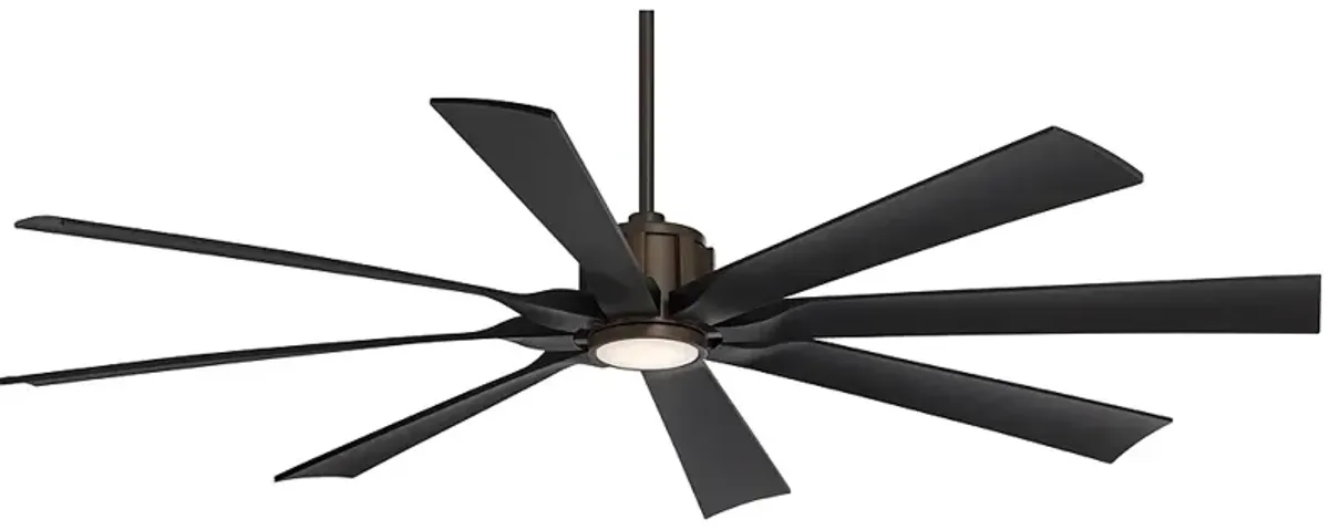 70" Possini Euro Defender Bronze Black LED Ceiling Fan with Remote