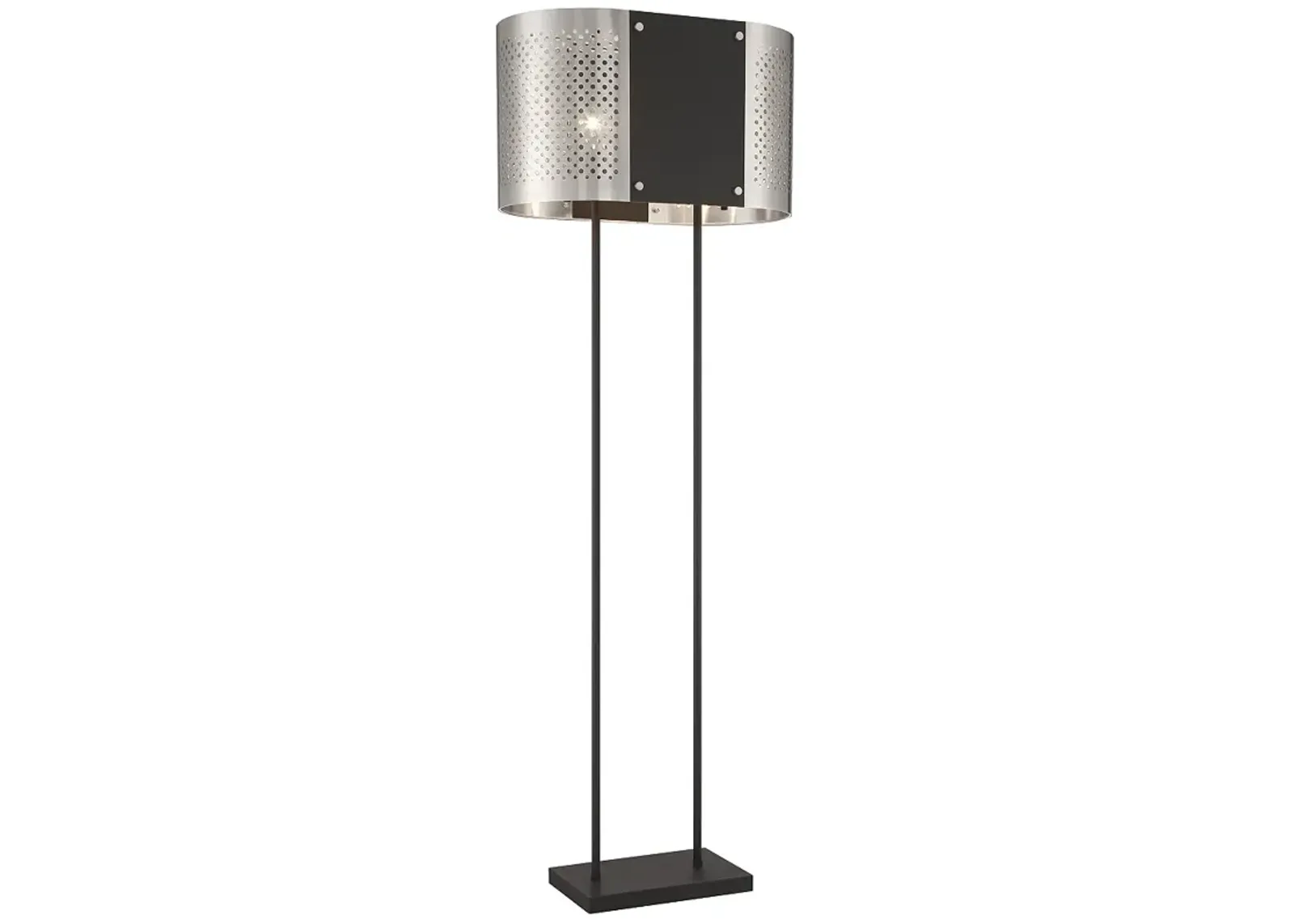 George Kovacs Noho 62 1/2" 2-Light Nickel and Black Floor Lamp