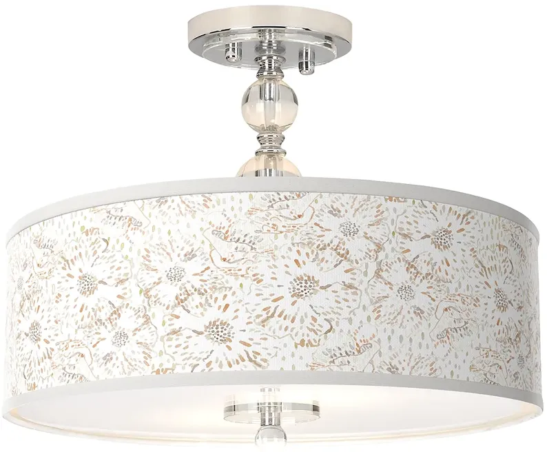 Windflowers Giclee 16" Wide Semi-Flush Ceiling Light