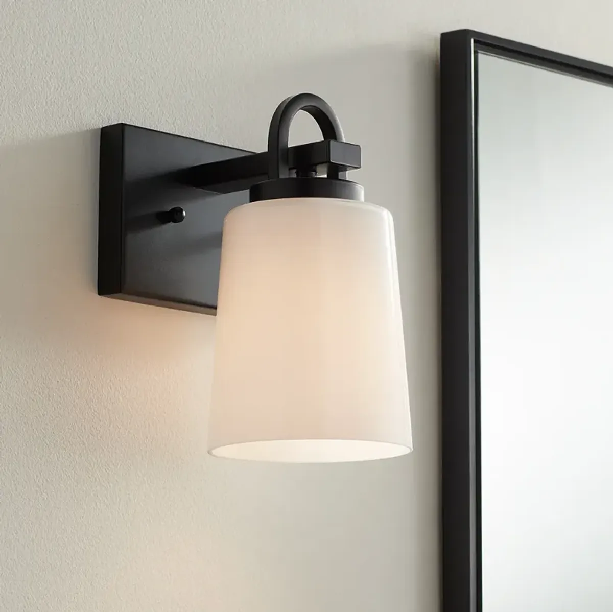 Possini Euro Barnes 9" High Black Wall Sconce