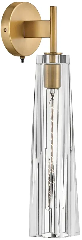 Cosette 21" High Brass Wall Sconce with Clear Glass Shade