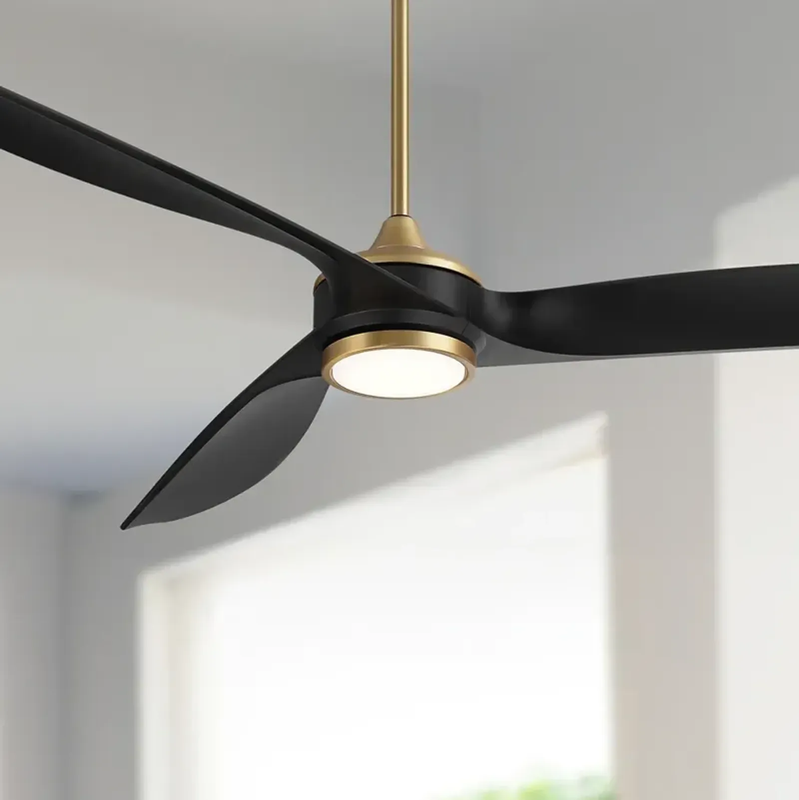 60" Casa Vieja La Jolla Surf Soft Brass LED Ceiling Fan with Remote