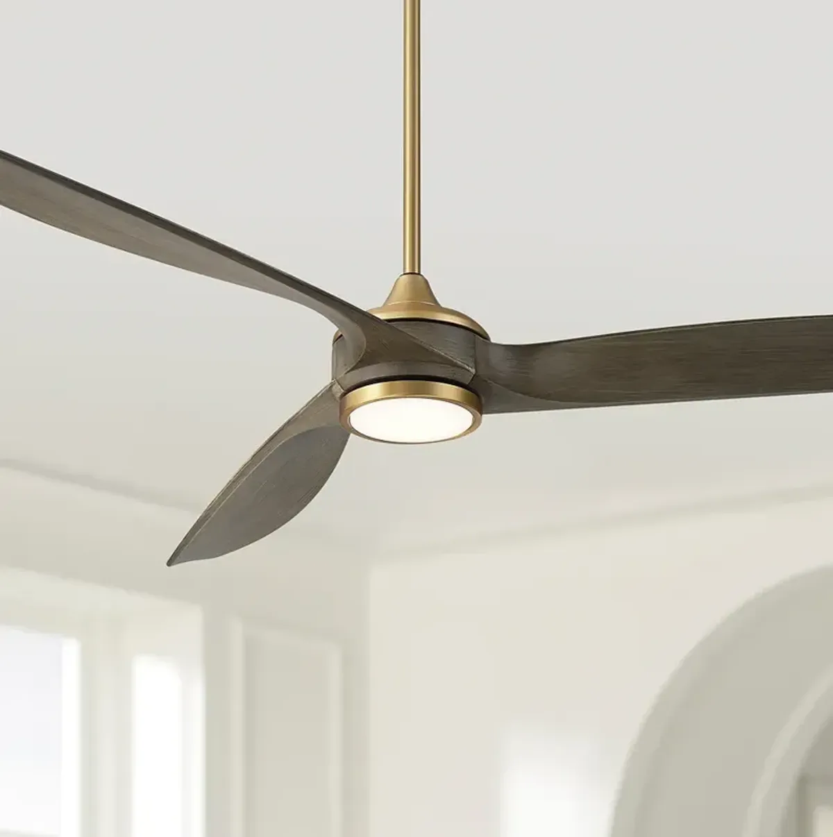 60" Casa Vieja La Jolla Surf Soft Brass LED Ceiling Fan with Remote