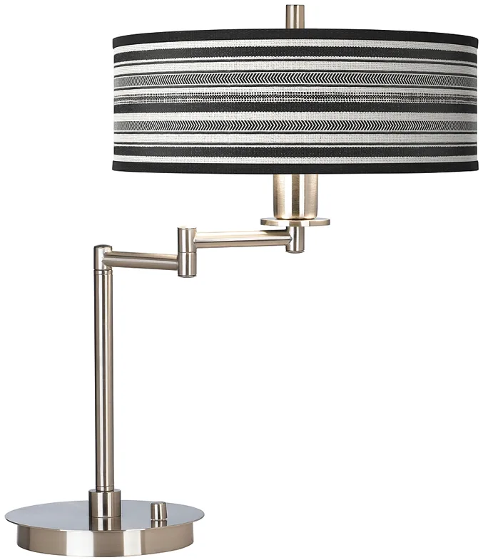 Stripes Noir Giclee Swing Arm Desk Lamp