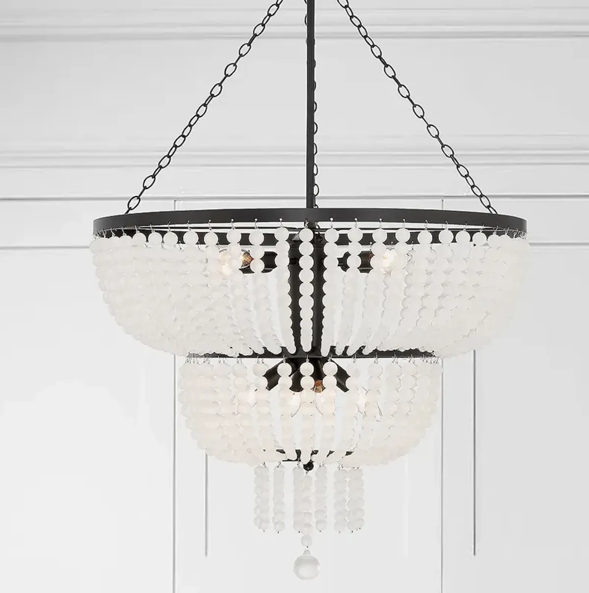 Rylee 24 3/4" Wide Matte Black 8-Light Waterfall Chandelier