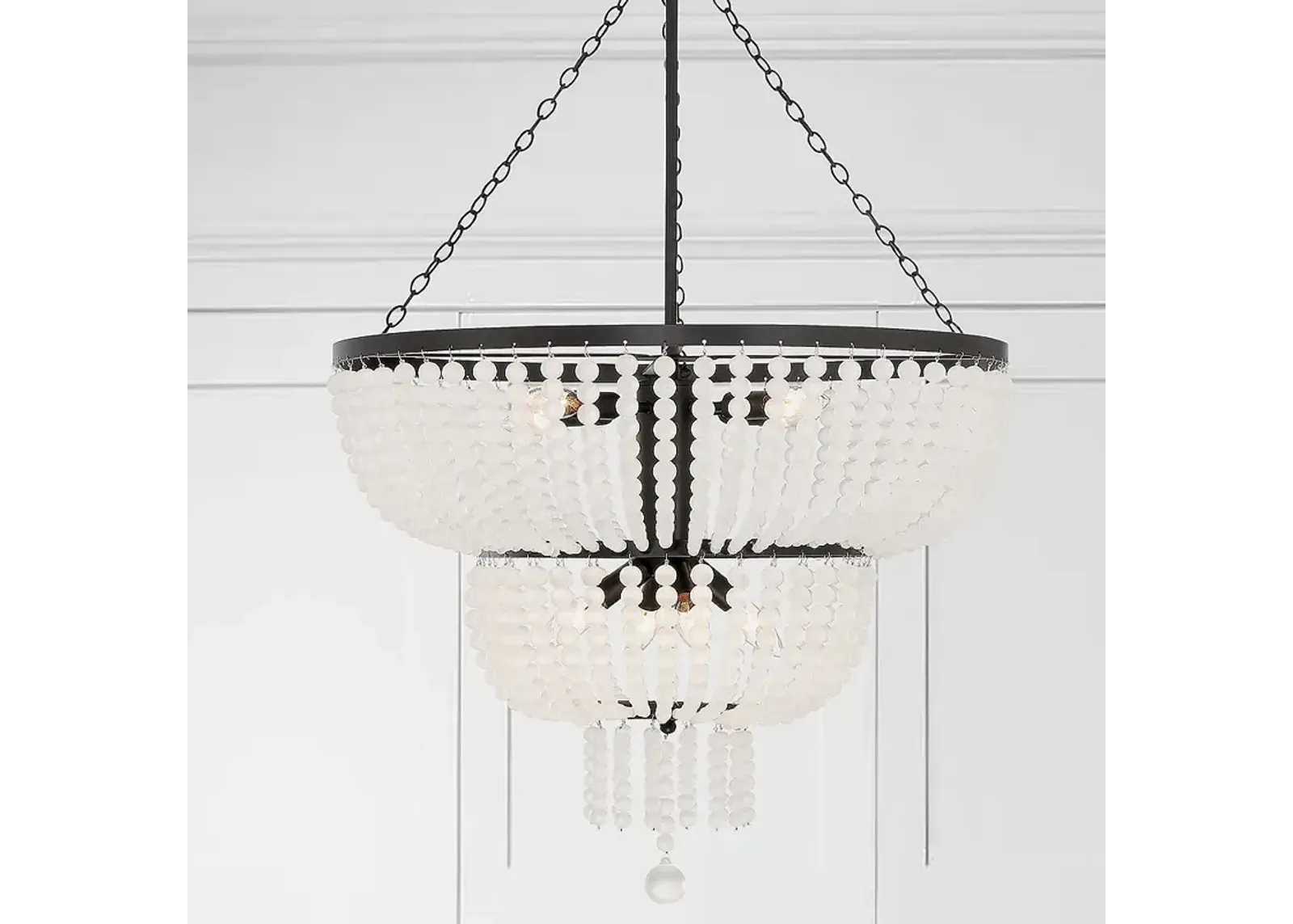 Rylee 24 3/4" Wide Matte Black 8-Light Waterfall Chandelier