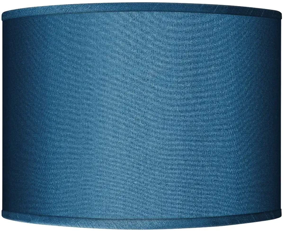 Possini Euro Blue Faux Silk Drum Lamp Shade 15.5x15.5x11 (Spider)