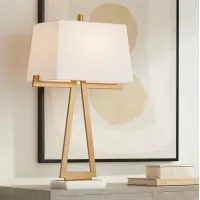 Possini Euro Erin 31" Warm Gold Modern Table Lamp with Marble Base