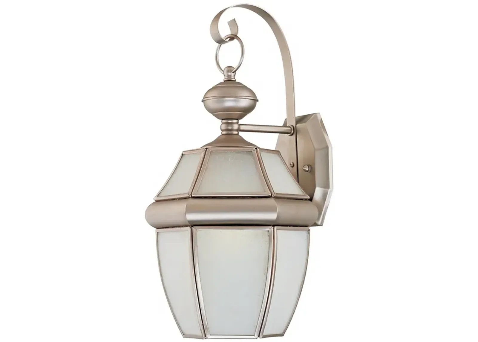 John Timberland Pewter Frosted Glass 16" Lantern Outdoor Wall Light