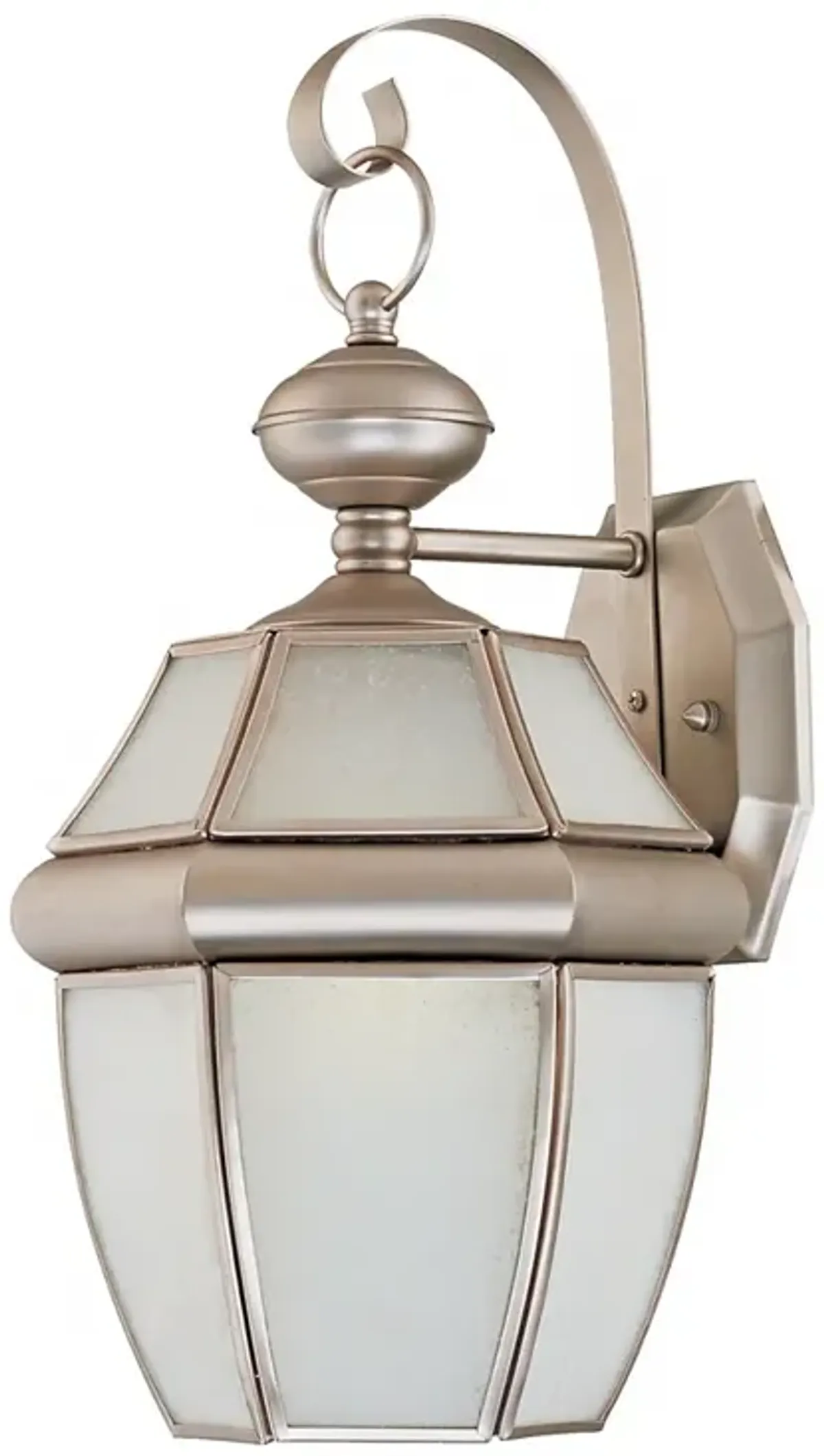 John Timberland Pewter Frosted Glass 16" Lantern Outdoor Wall Light