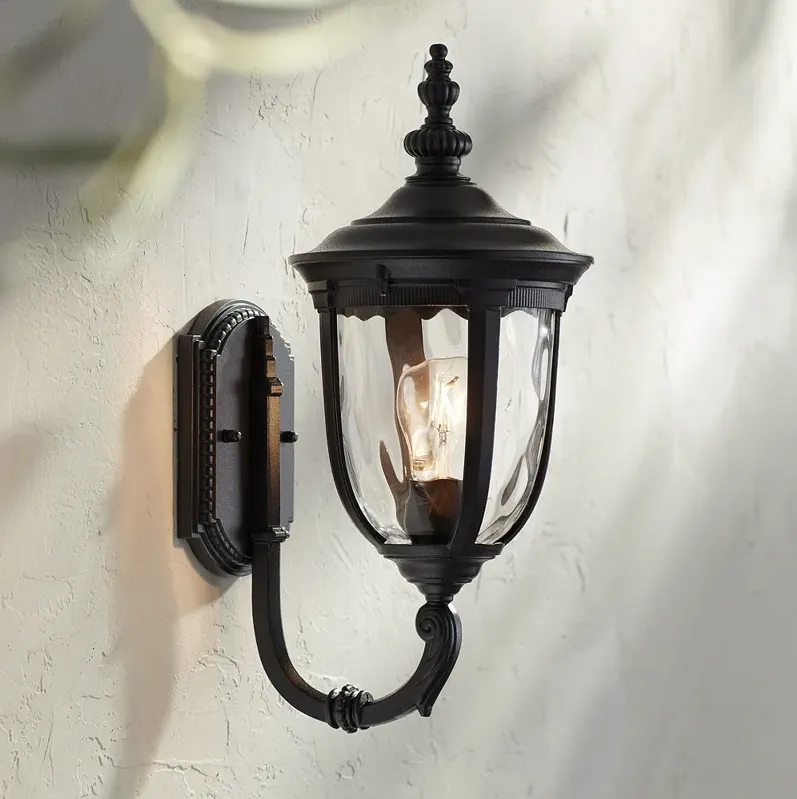 Bellagio 16 1/2" High Black Upbridge Arm Outdoor Wall Light