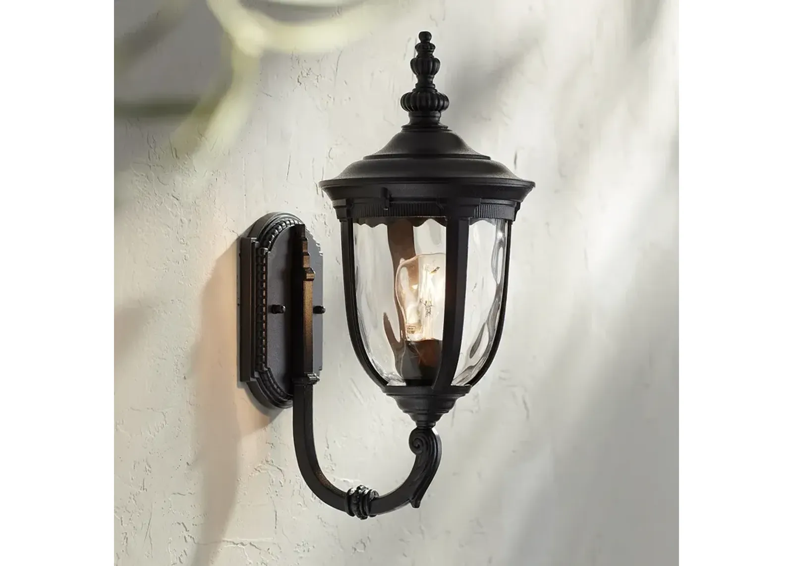 Bellagio 16 1/2" High Black Upbridge Arm Outdoor Wall Light