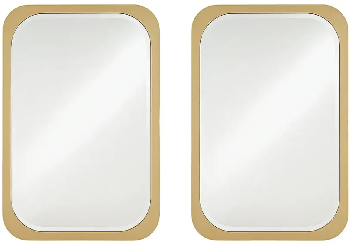 Devonshire Gold 28" x 42" Rectangular Wall Mirrors Set of 2