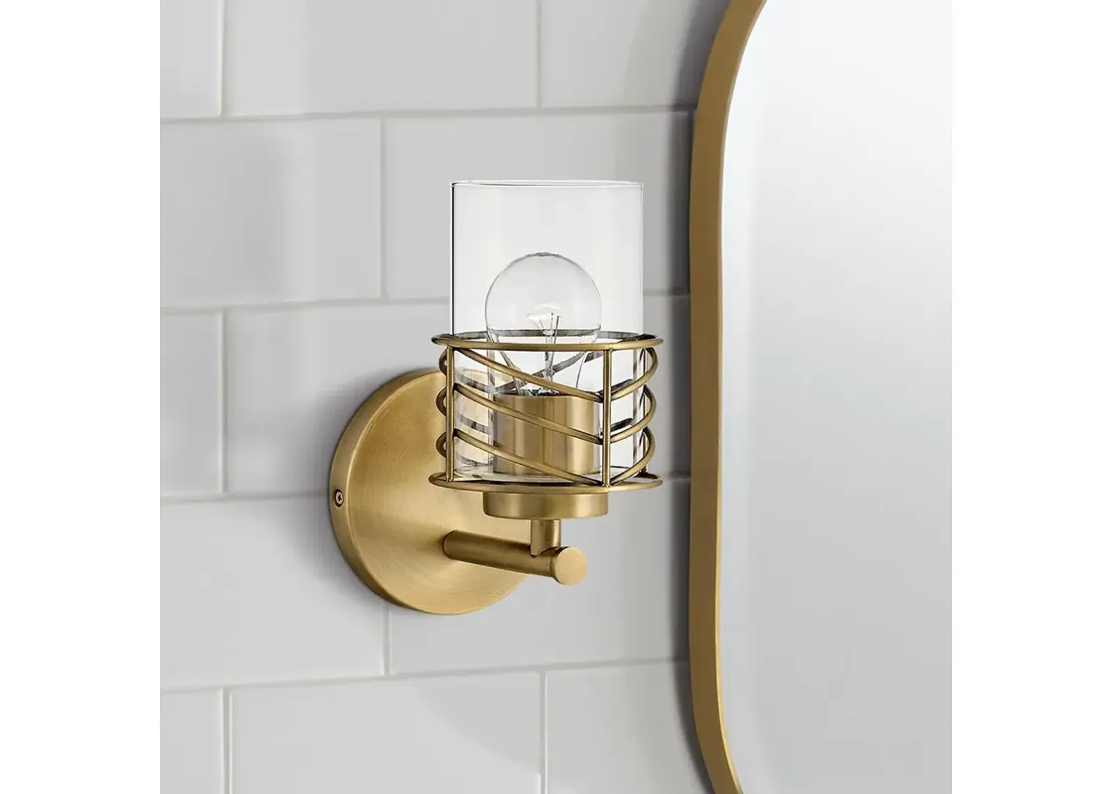 Hinkley Della 9 1/2" High Lacquered Brass Wall Sconce