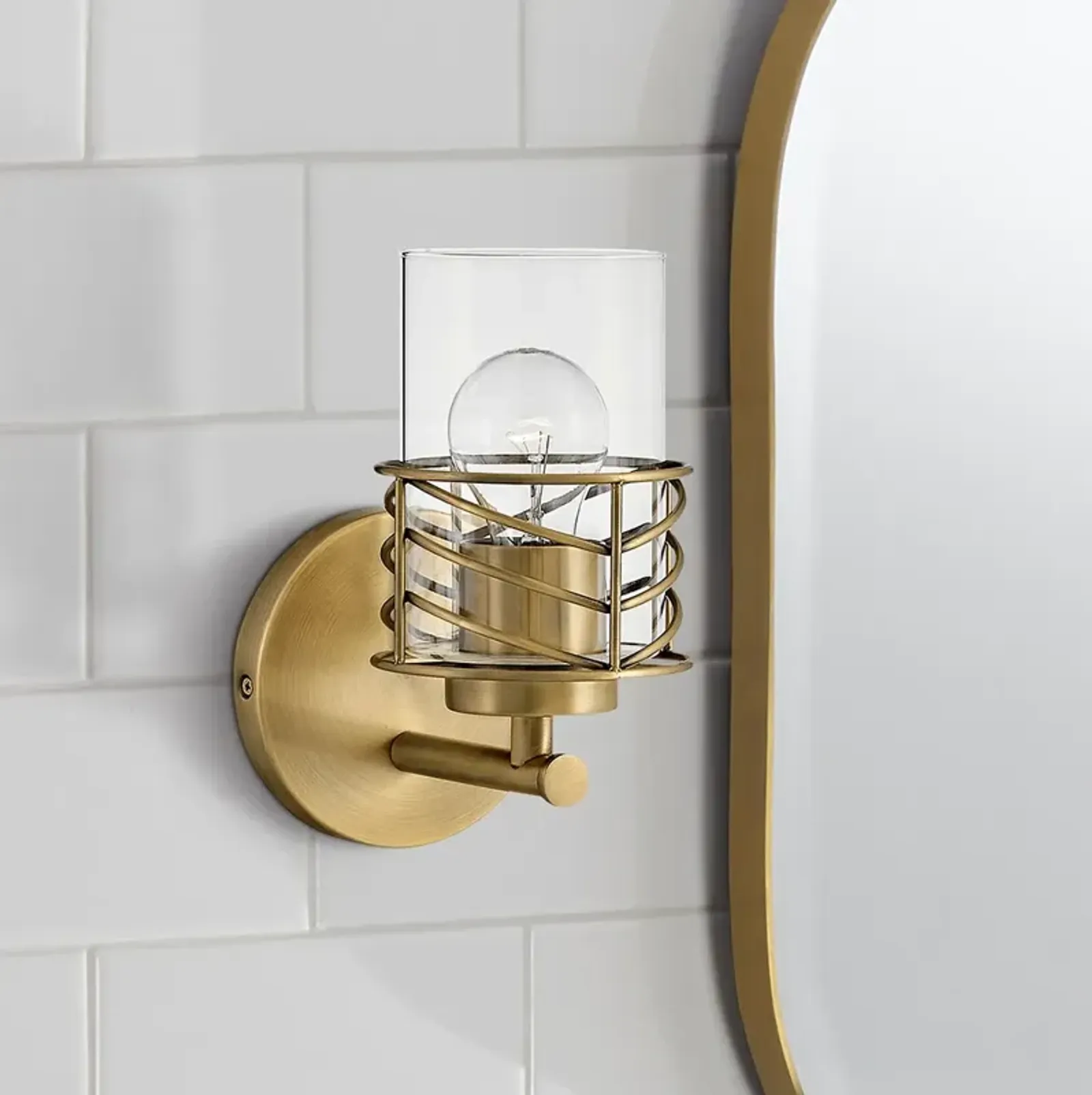 Hinkley Della 9 1/2" High Lacquered Brass Wall Sconce