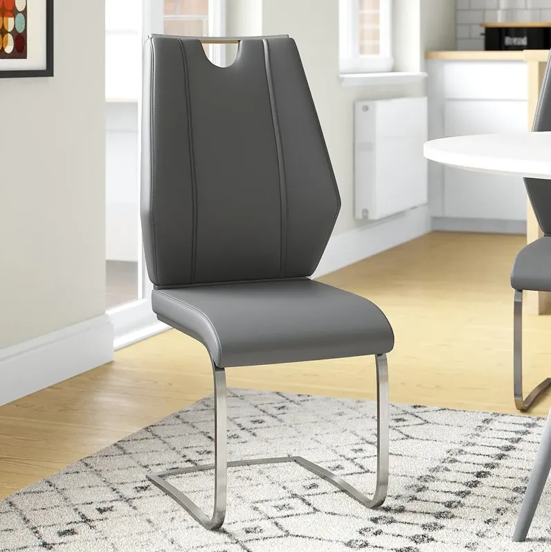 Lexington Gray Leatherette Side Chair